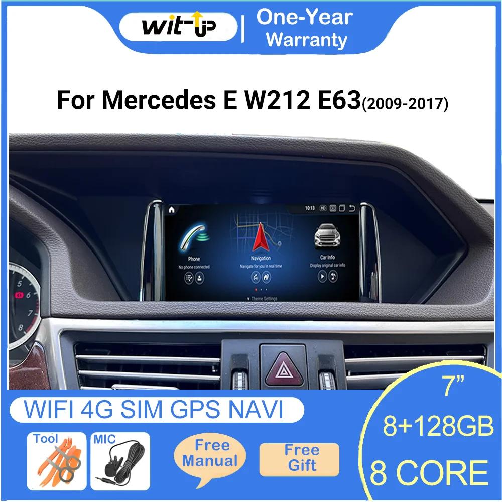 

Wit-Up For Benz E W212 A212 S212 2009-2017 7" Touchscreen Android 14 Radio Aftermaket GPS Navi CarPlay Autoradio Car Stereo