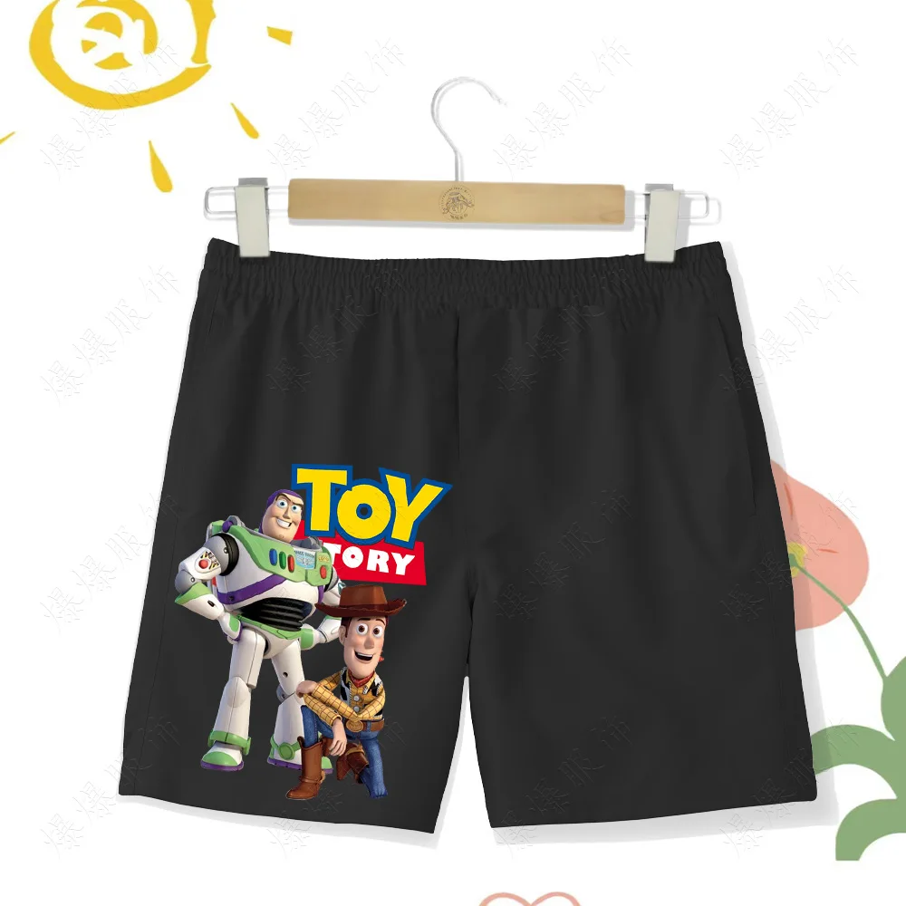 New Summer Cool and Breathable Children's Clothing Printed Toy Story Beach Pants Boys Leisure Comfortable Shorts Multi color