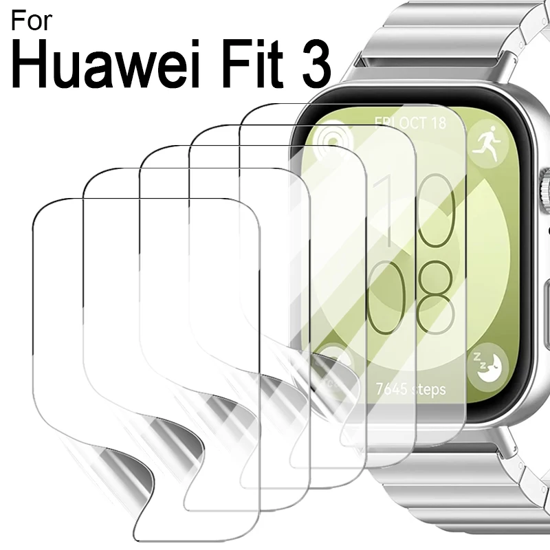 Dla Huawei Watch Fit 3 Smart Watch Ultra Clear ochraniacz ekranu dla Huawei Fit3 Anti Scratch Soft TPU Hydrogel folie pokrywa