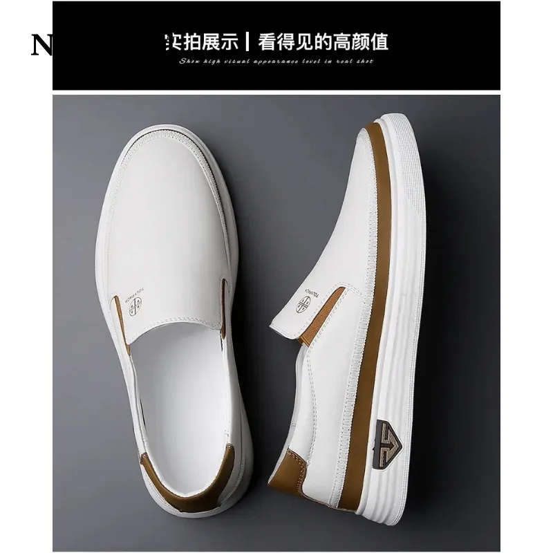 Leather casual versatile handsome comfortable breathable good-looking trend