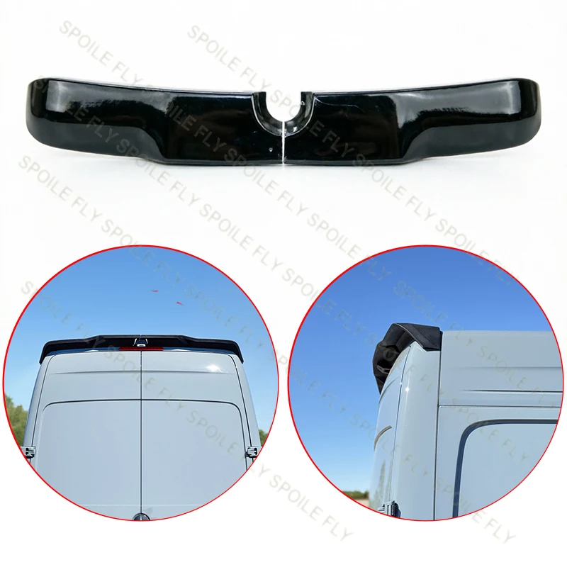 

For Benz Sprinter VS30 H2 VAN 2019 2020 2021 2022 2023 2024 2025 2026 High Quality ABS 2/Pcs Roof Spoiler Wing Glossy Black
