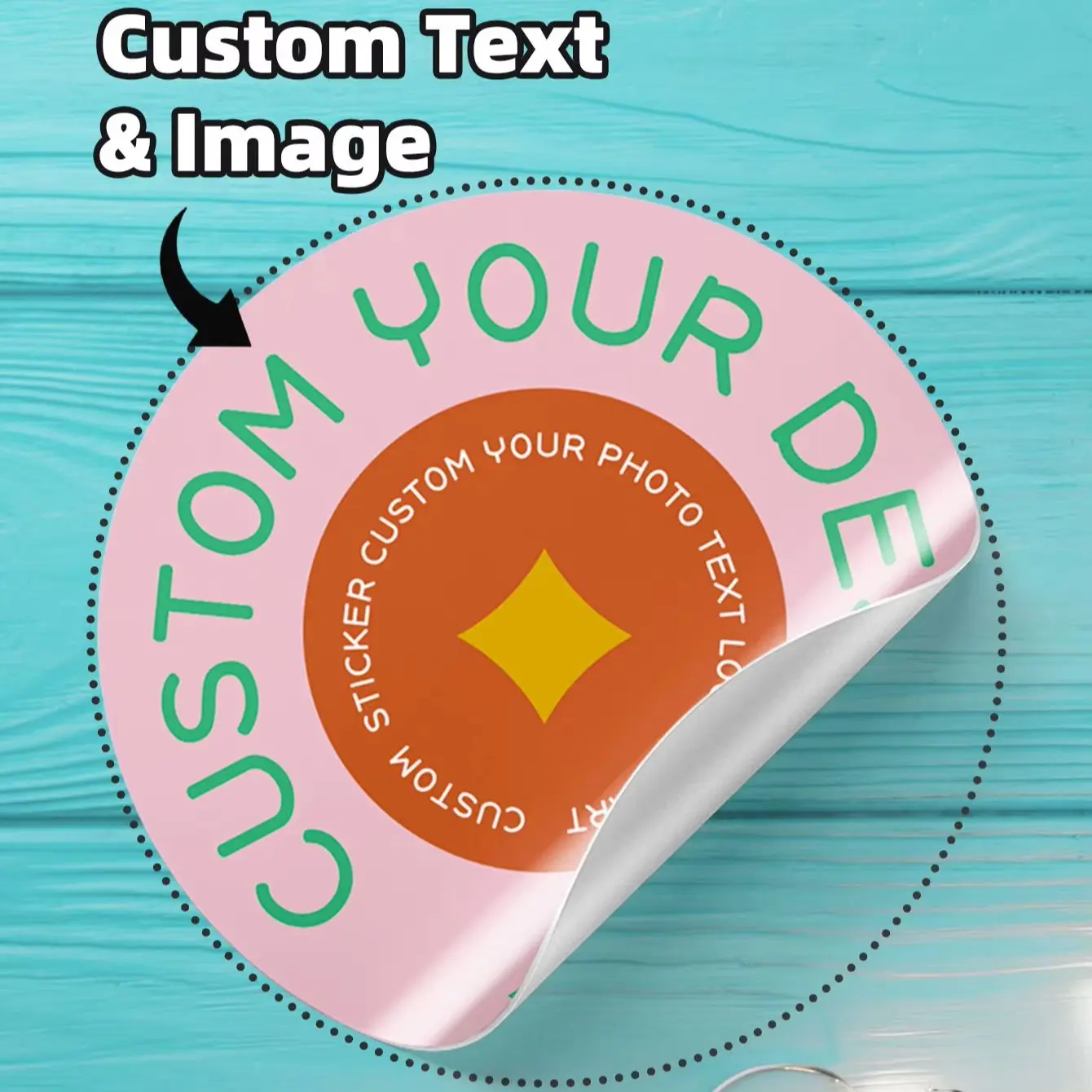 Custom Stickers, Round Labels with Personalized Text & Image for Family, Pantry Jars, Storage Bins & Home Organizer Decor