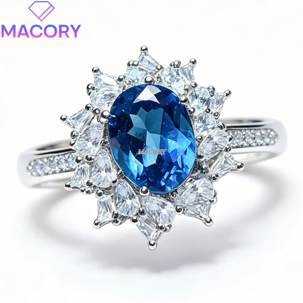 S925 sterling silver natural topaz ring romantic vintage style great for parties and ceremonies Valentine's gift Christmas gift