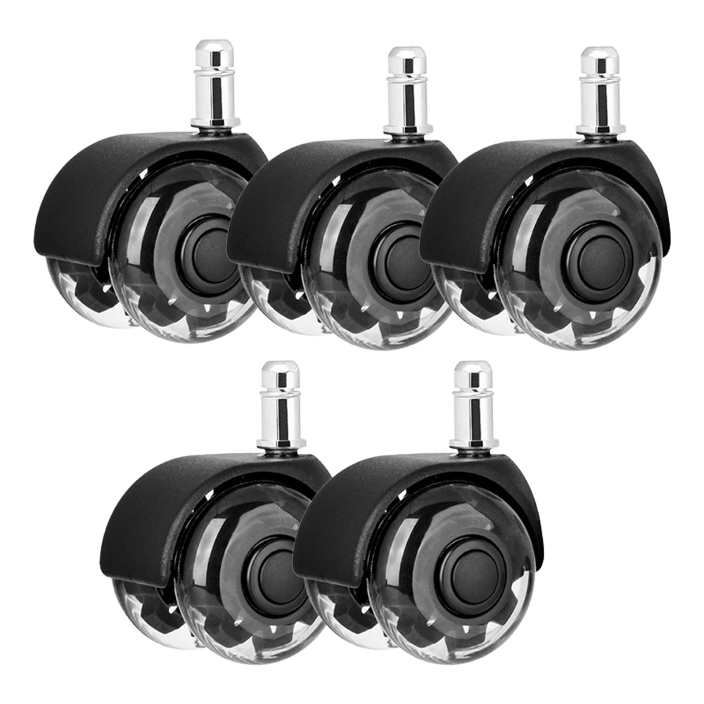 AT82-Quick& Quiet Rolling Office Chair Wheels 5 Pcs 2 Inch Heavy Duty Caster Replacement Parts