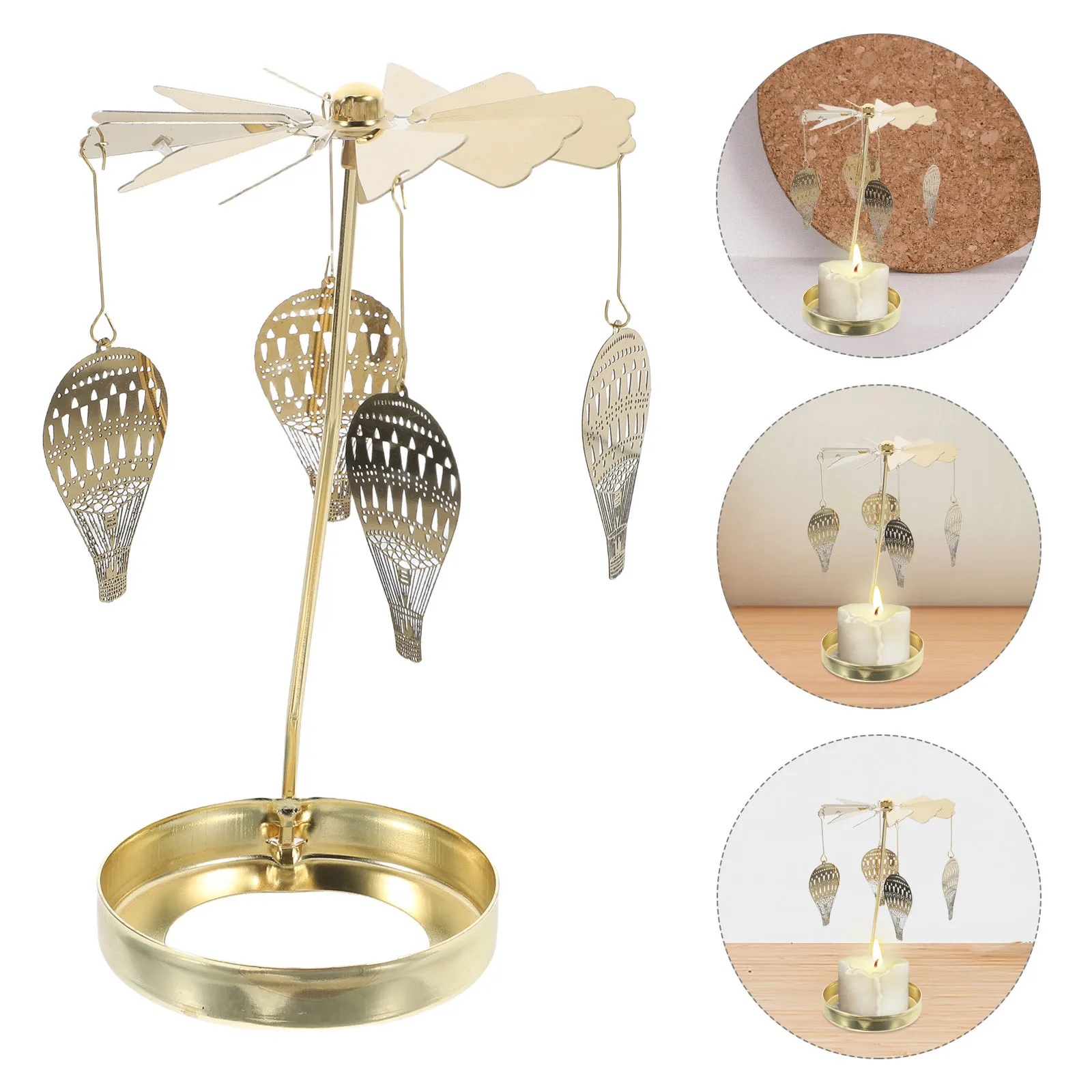 

Rotating Holder Stainless Steel Romantic Candlelight Dinner Decor For Home Wedding Party Tabletop Ornaments