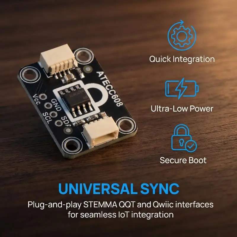 

The ATECC608 Module I2C 2.0V To 5.5V Breakout Board Key Memory Is Compatible With STEMMA QT/Qwiic