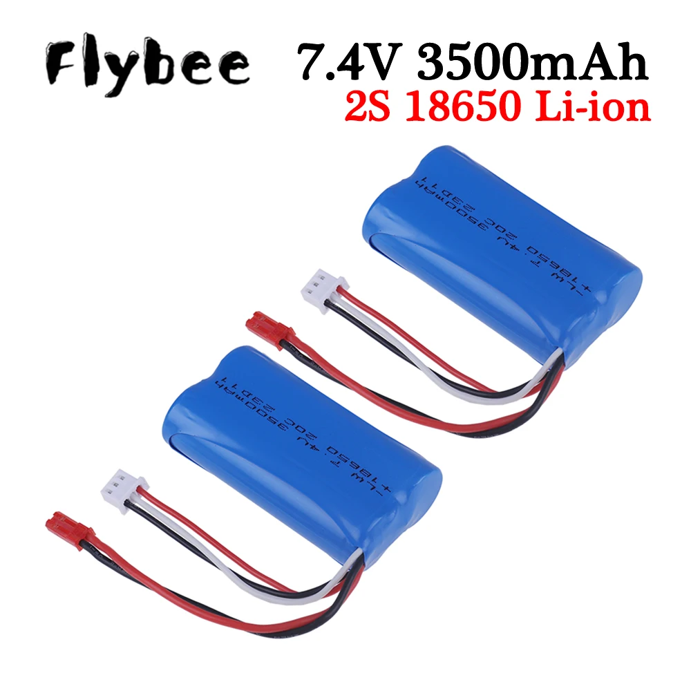 7.4V 3500mAh 18650 akumulator litowo-jonowy wtyczka JST do helikopter zdalnego sterowania łodzi samochodowych poza wyścigi drogowe zabawki elektryczne bateria zapasowa