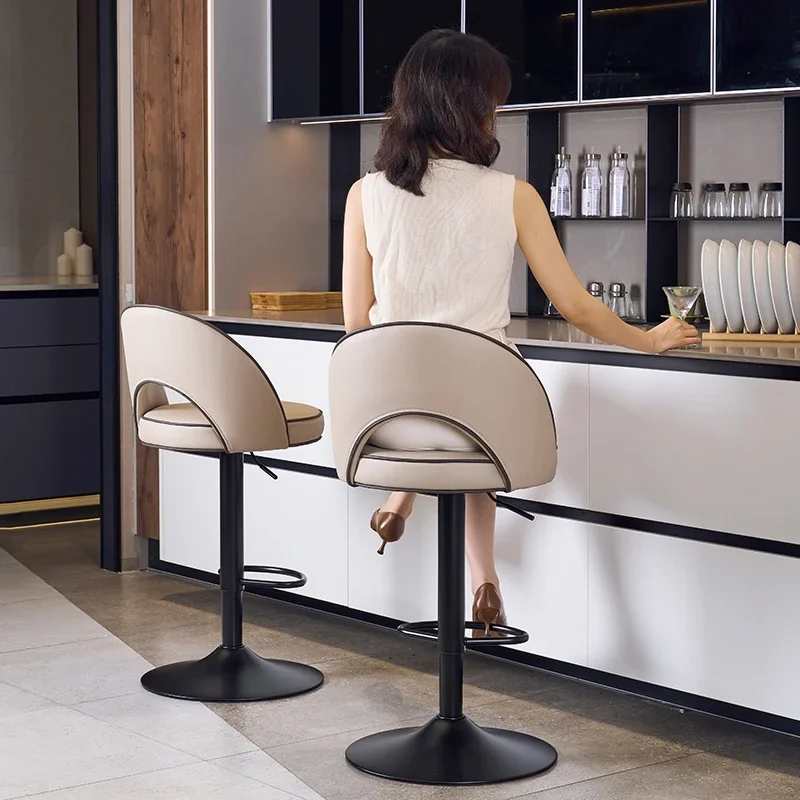 

Minimalist balcony bar stools metal long modern cream luxury chair outdoor nordic swivel bancos de bar lounge suite furniture