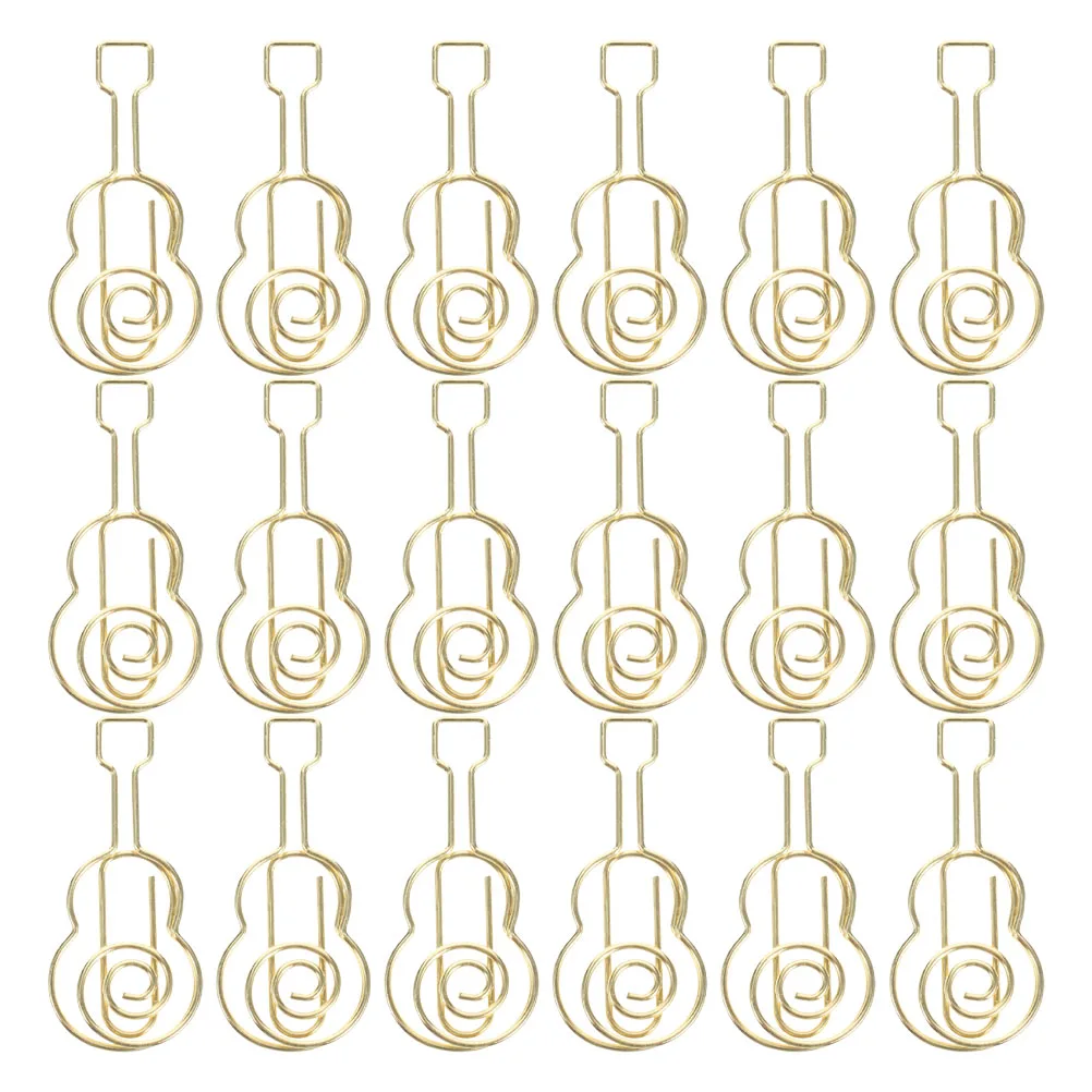 

30Pcs Guitar Paper Clips Metal Mini Gold Paper Clips Novelty Music Stationery Clips Office Book Dividers Page Markers