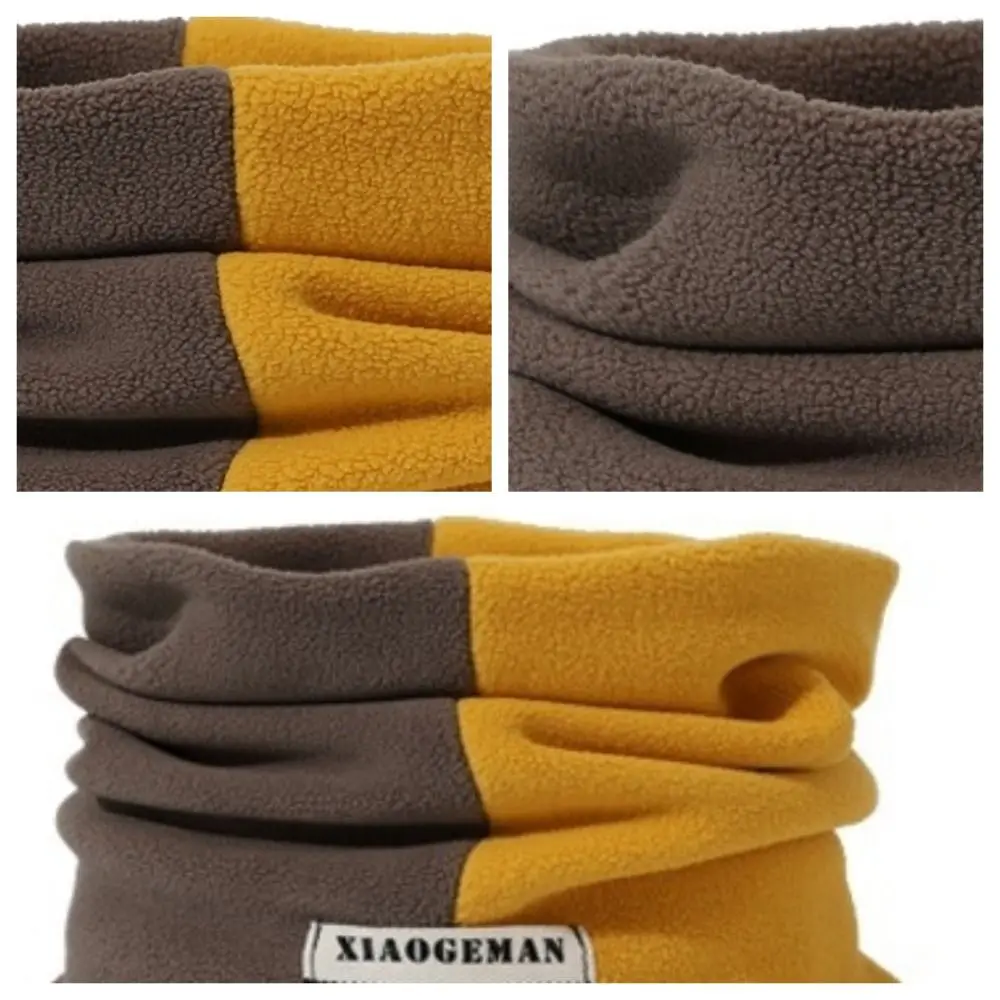 Comfortable Thicken Men's Neck Warmer Hat Velvet Snood Scarf Cap Set Neckerchief Warm Pullover Cap Men Riding