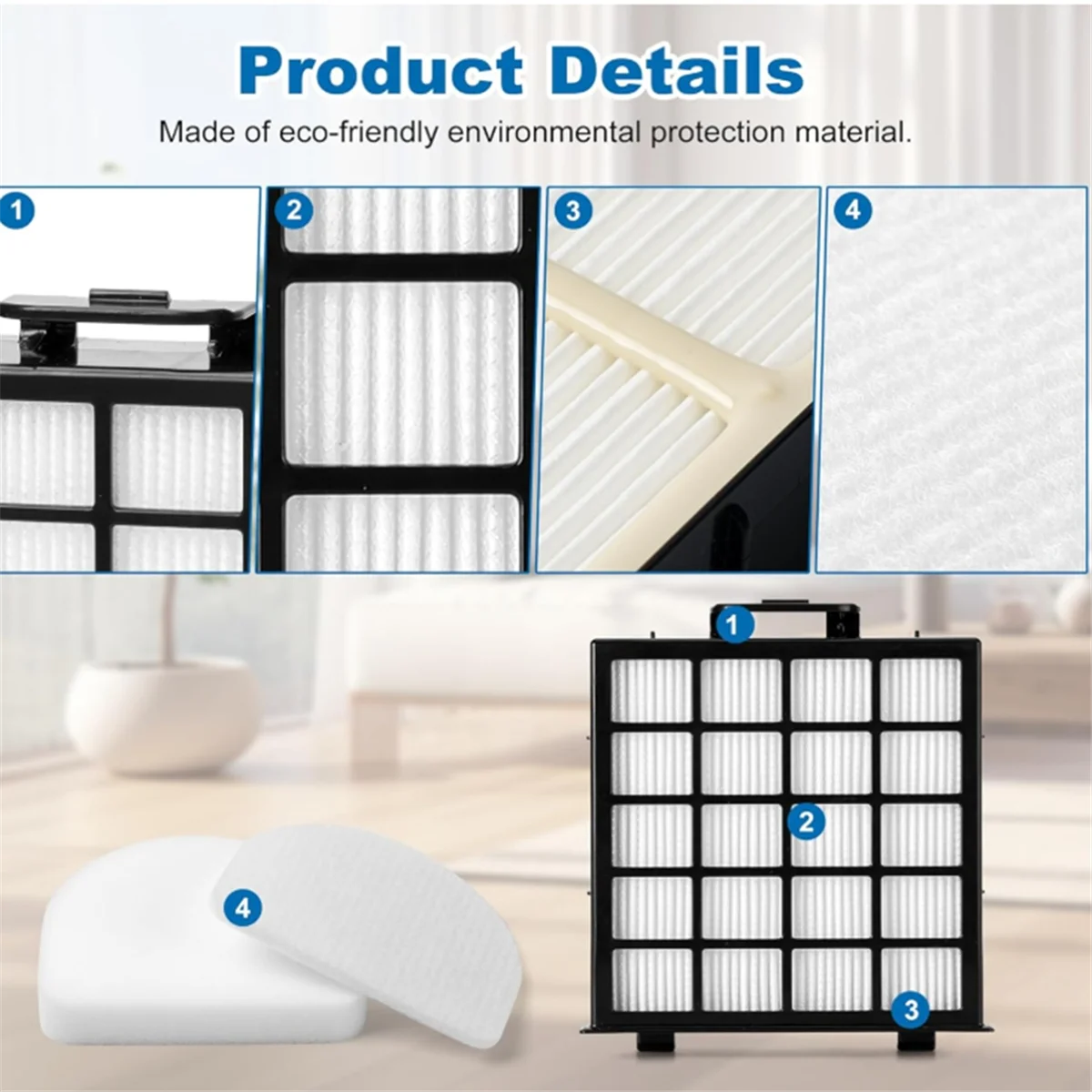 Novo filtro hepa az4002 az4000 az4002w para powerdect vertical e alimentado, sucção a vácuo resistente