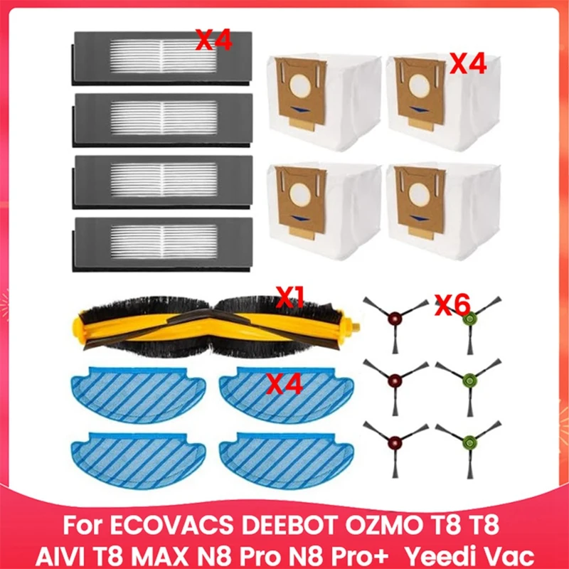 Untuk ECOVACS DEEBOT OZMO T8 T8 AIVI T8 MAX N8 Pro N8 Pro +, Yeedi Vac suku cadang pengganti penyedot debu Robot