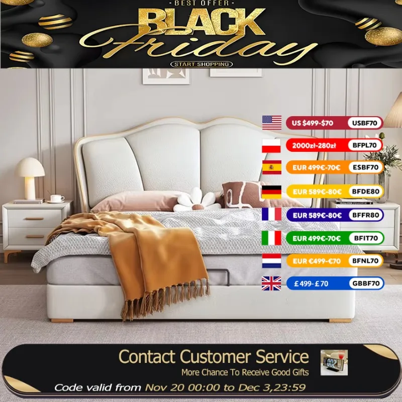 

Girls Decoration Double Bed Frame Queen Size Headboards Twin Bases Bed Full Size Bedframe Lit 2 Personnes Home Furniture