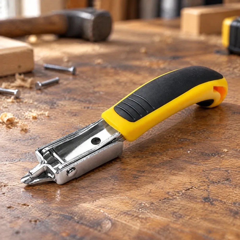 Robust Lever Nail Puller with Mirror-Finished Alloy Body and Non-Slip Rubber Handle for Repeated Use in Workshop Environments