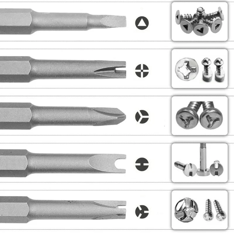 13Pcs Special Shaped Screwdriver Set 6.35mm Hexagon Shank 50mm U-shaped Y-Type Triangle Inner Cross Three Points Drill Bit Tools