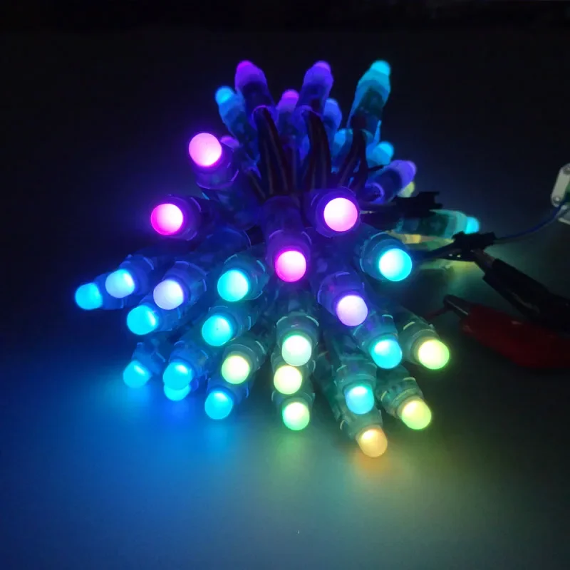 50pcs 12mm WS2811 Full Color LED Pixel Light Module DC 5V IP68 waterproof RGB color 2811 1903 IC Digital LED christmas Light