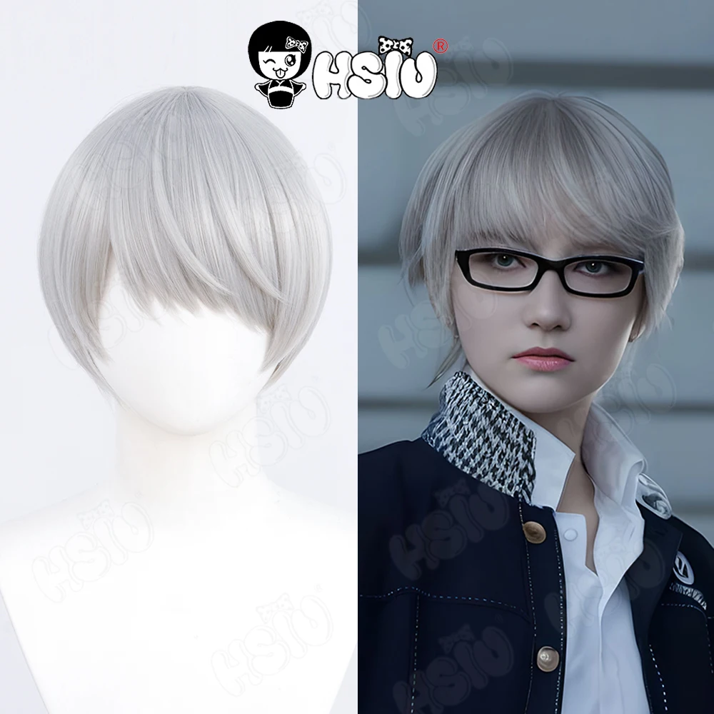 Narukami Yu Cosplay Wig HSIU 30cm Silver gray short hair Heat Resistant Synthetic Wig Game Persona 4 Narukami Yu Cosplay Wig