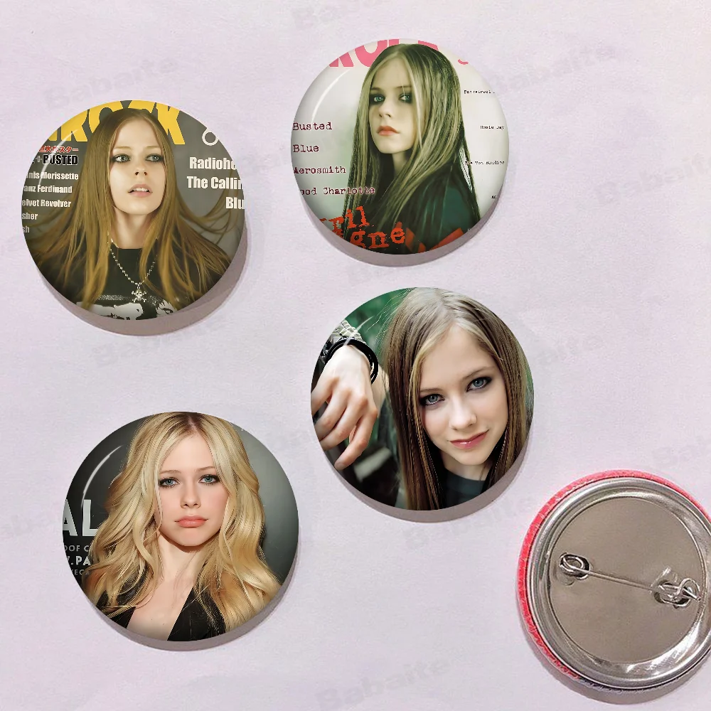 Avril Ramona Lavigne Anime Button Pin Handmade Brooch For Clothes Cartoon Badge Backpack Decoration Jewelry Accessories