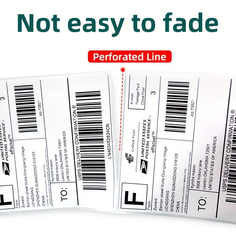 4x6 inch Thermal Printer Labels Roll 100mm x 150mm 350Pcs/Roll White Permanent Adhesive Shipping Labels Rolls