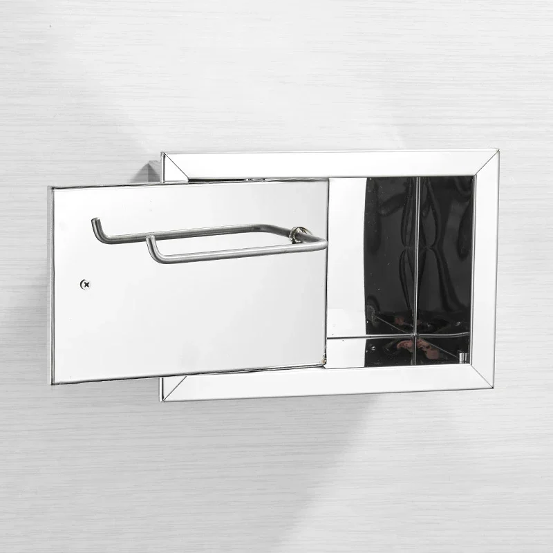 

Toilet Paper Holder Stainless Steel Concealed Toilet Roll Paper Holder In-wall Tissue Box Creative Waterproof Paper Towel Holder