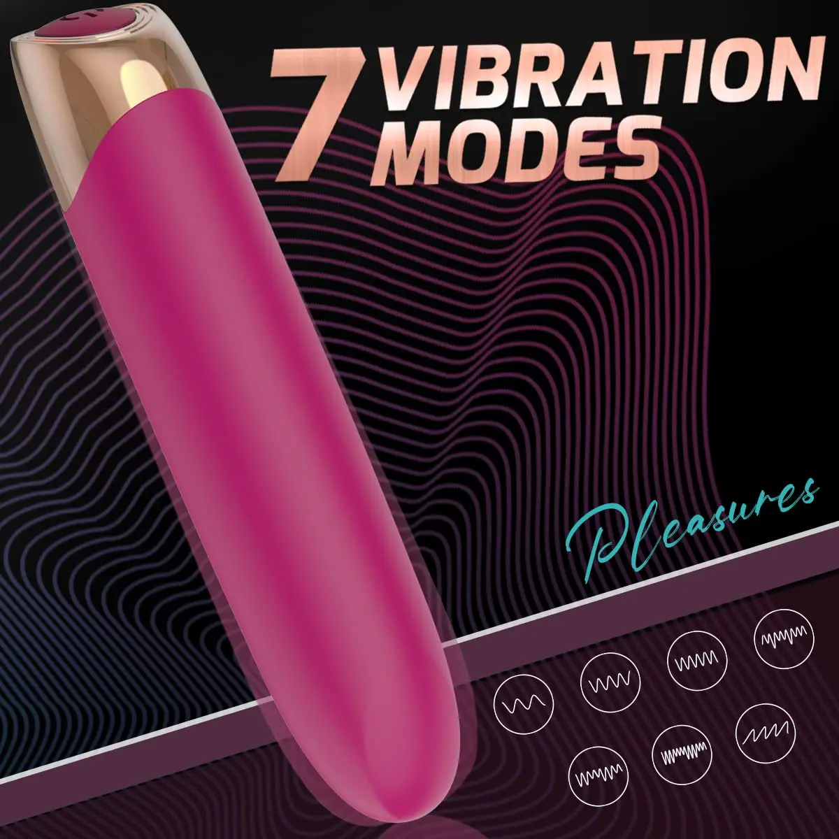 Mini Small Bullet Vibrator (Full Silicone) for Precise Stimulation, G Spot Dildo Vibrators Clitorals Stimulator with 7 Vibratio