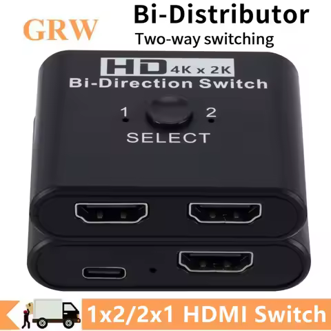 HDMI Switch 4K x 2K Splitter Bi-directional HDMI Switcher 2 in 1 Out/1 in 2 Out HDMI Hub For Xbox PS4/3 TV Box Blu-Ray Player