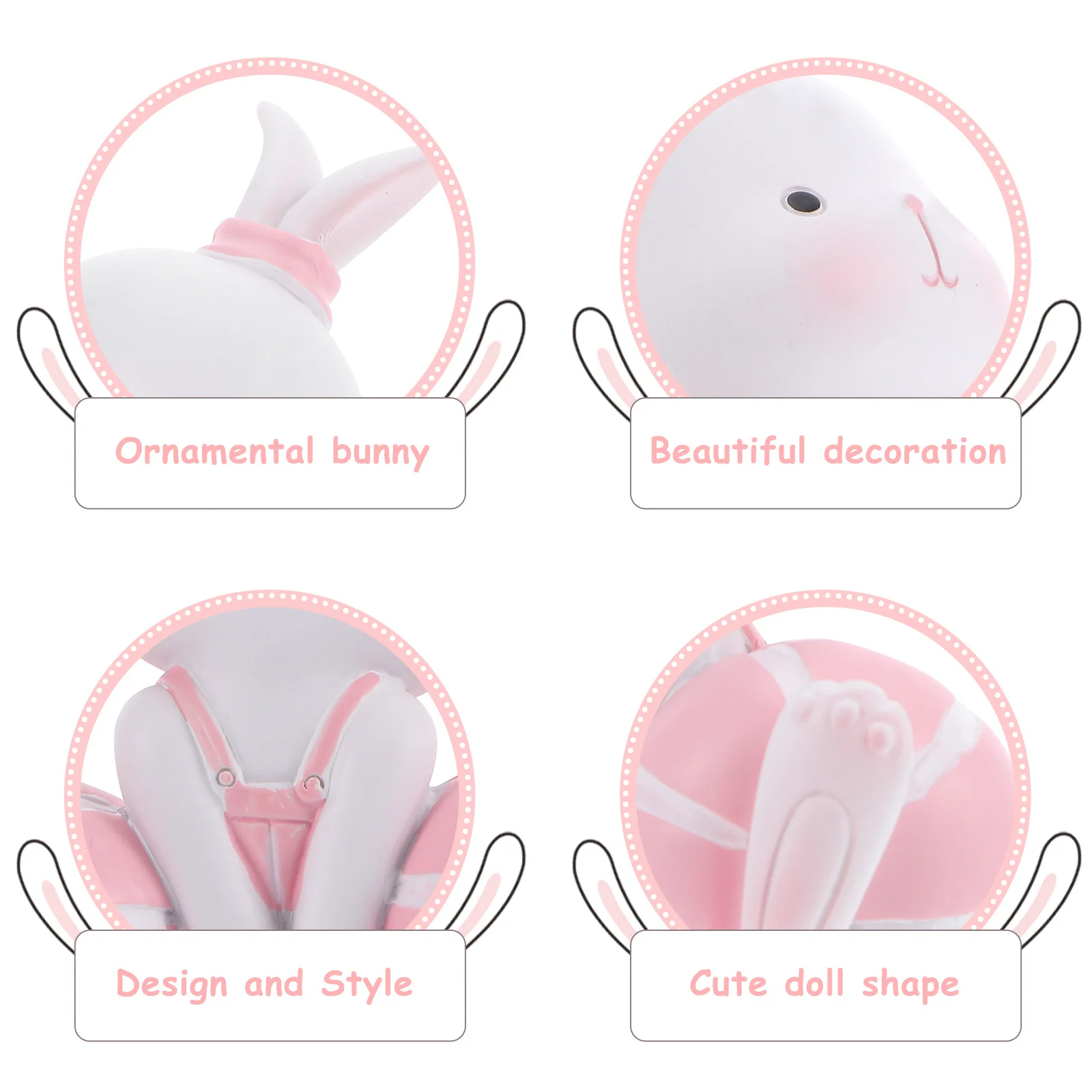 

Rabbit Car Ornament Miniature Decoration Moss Shape Cake Synthetic Resin Figurine Topper