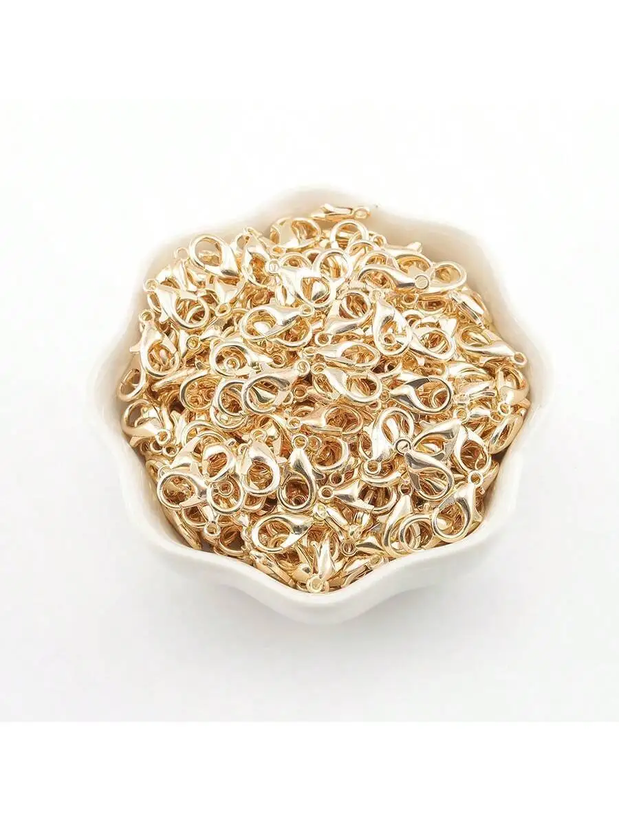100 piezas de cierre de langosta de 12x7 mm y anillo abierto para la fabricación de joyas, pulseras y collares