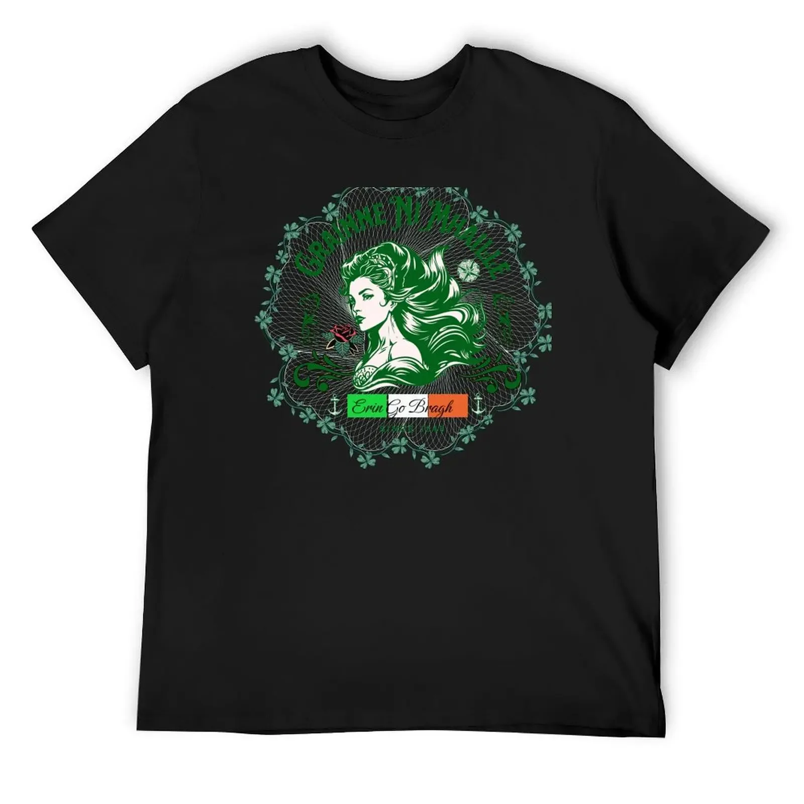 

Pirate Woman Grainne Ni Mhaille Shamrocks T-Shirt anime t shirts Short sleeve tee graphics sweat plain t shirts men