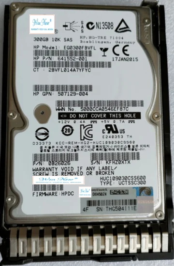 

Для HP EG0300FBVFL 641552-001 507129-004 300G SAS 2,5 HDD 300GB