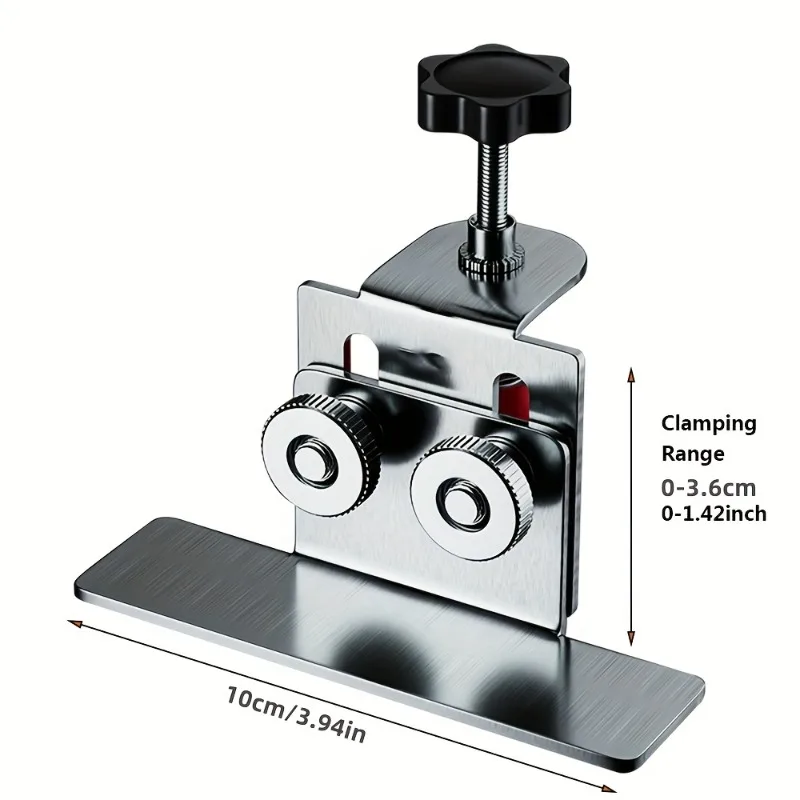 Stainless Steel Cabinet Door Mounting Jig Adjustable Height Clamp for Woodworking and Construction Hidden Door Installation Tool