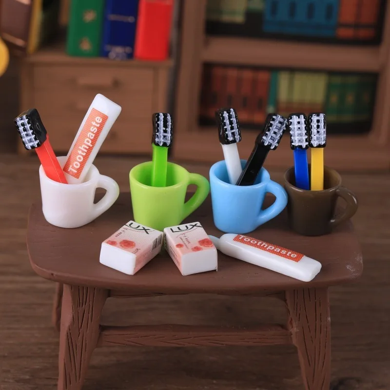 12pcs DIY grocery store toiletries, daily necessities, resin toothpaste, toothbrush, miniature desktop decoration