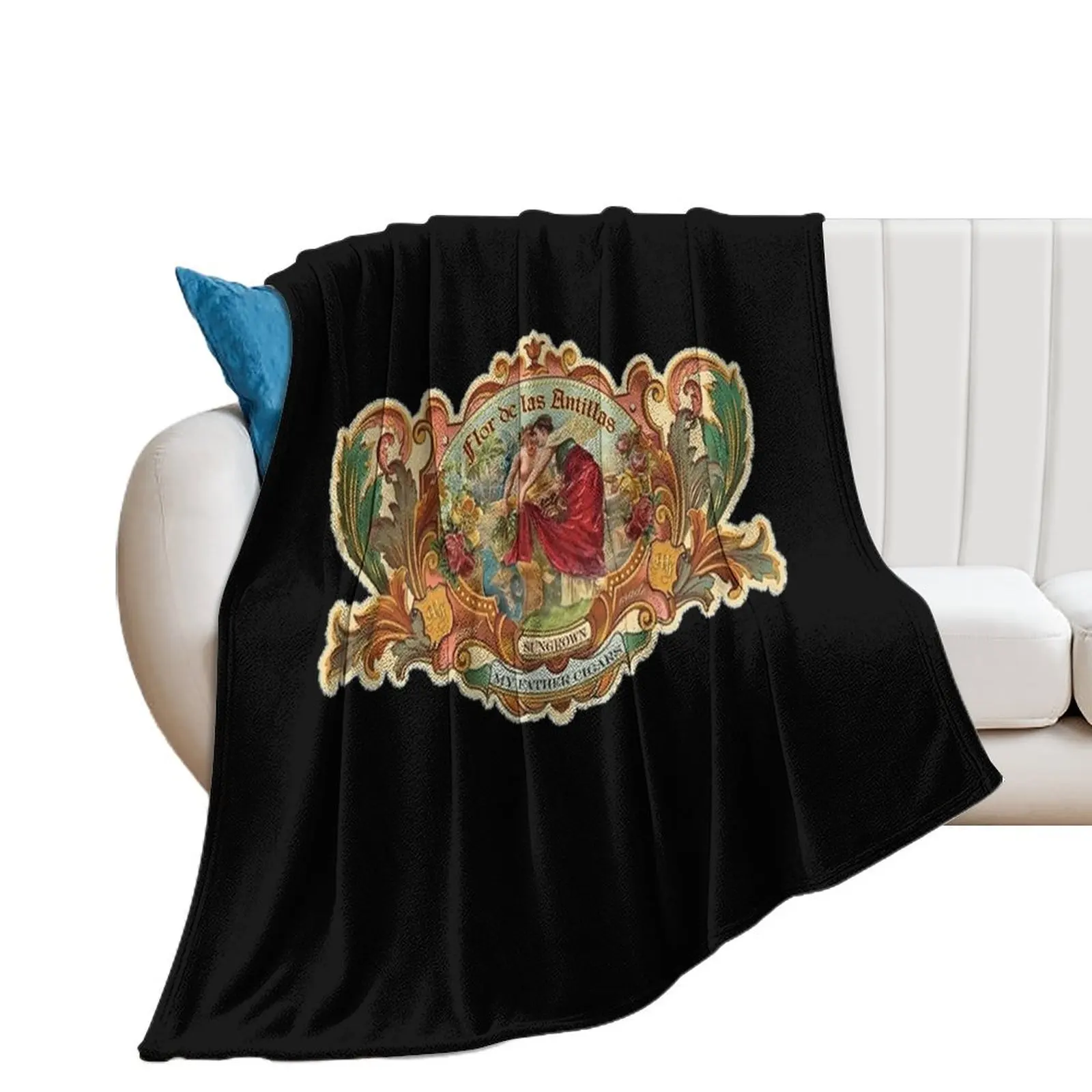 

My Father Cigar Logo Throw Blanket Furry Warm Baby Custom Blankets