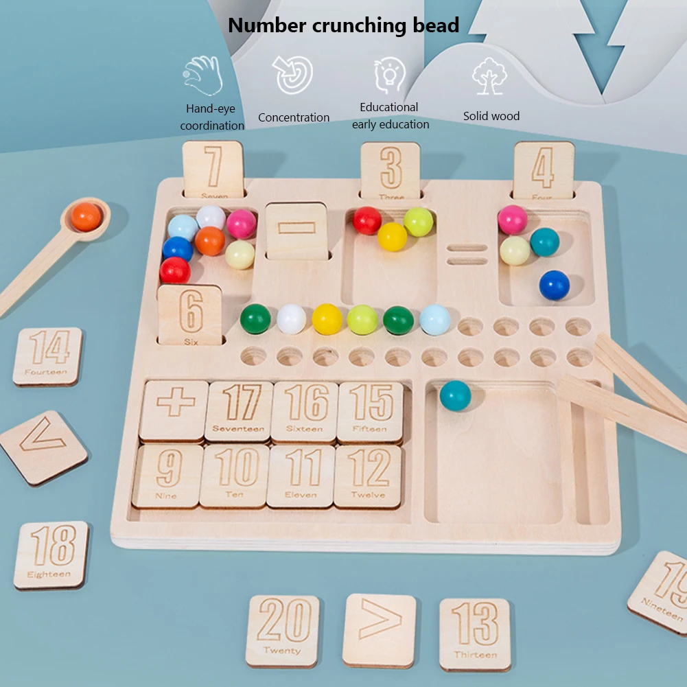 

Математические Игрушки для детей, деревянные цифры и карточки, подсчет и расчет, Обучающие игрушки, подарок для мальчиков и девочек