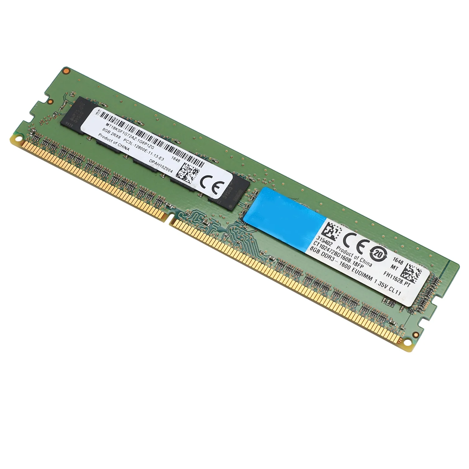 SMIEA Memori 8GB RAM 2RX8 1.35V DDR3 PC3L-12800E 1600MHz 240 Pin ECC RAM Tanpa Buffer untuk Server Workstation