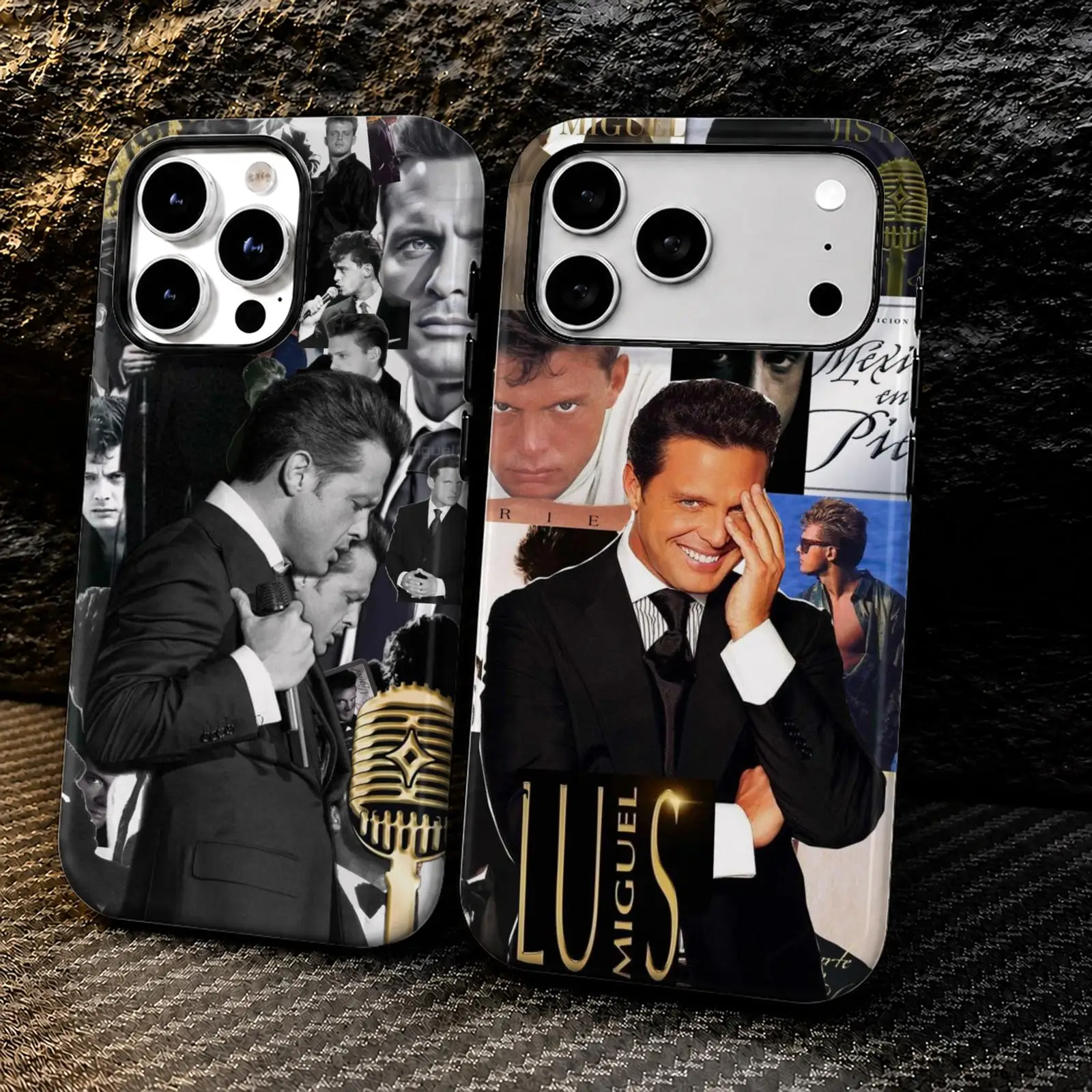 Funda Protectora para Teléfono de la Marca Singer Luis M-Miguel para iPhone 17 16 15 14 13 12 11 Pro Max Air, 2 en 1, Doble Capa, Antigolpes