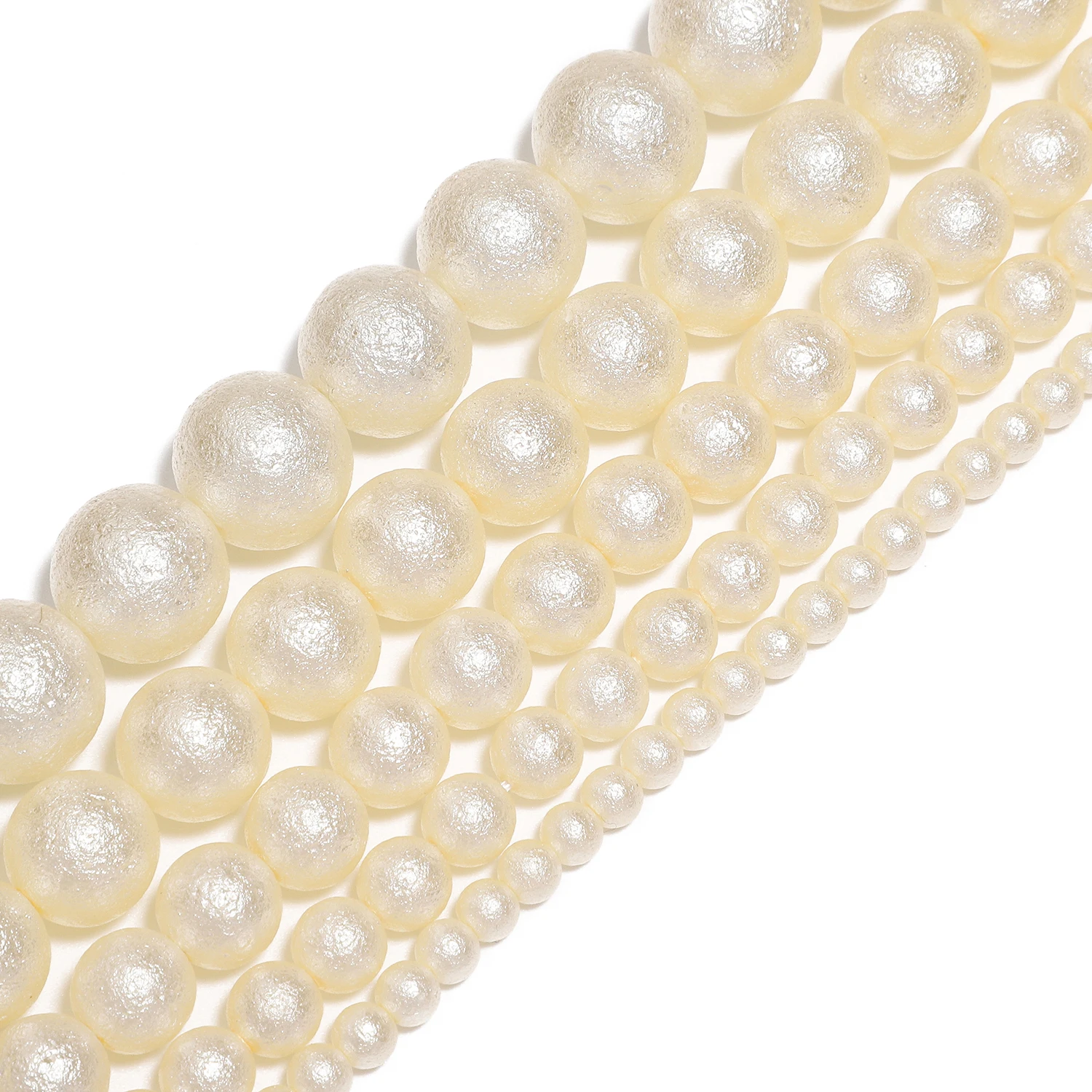 Yellow Imitation Pearls Wrinkle Loose Glass Beads Garment Handmade DIY For Jewelry Making Wedding Birthday Bracelet