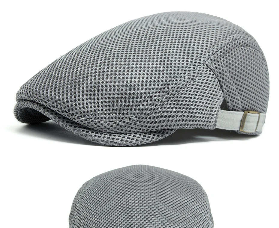 Neue Sommer Atmungsaktive Mesh Baskenmütze Mode Lässig Sonnenblende Flachen Hut Vintage Männer Frauen Zeitungsjunge Mütze Für 54-59 cm Kopf Umfang – Detail 6