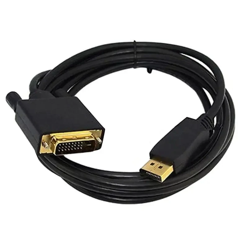 1.8m DisplayPort To VGA 15 Pin/DVI (24+1) Adapter Converter Cable - DP To VGA DVI Adapter Cable 1920x1200-Black