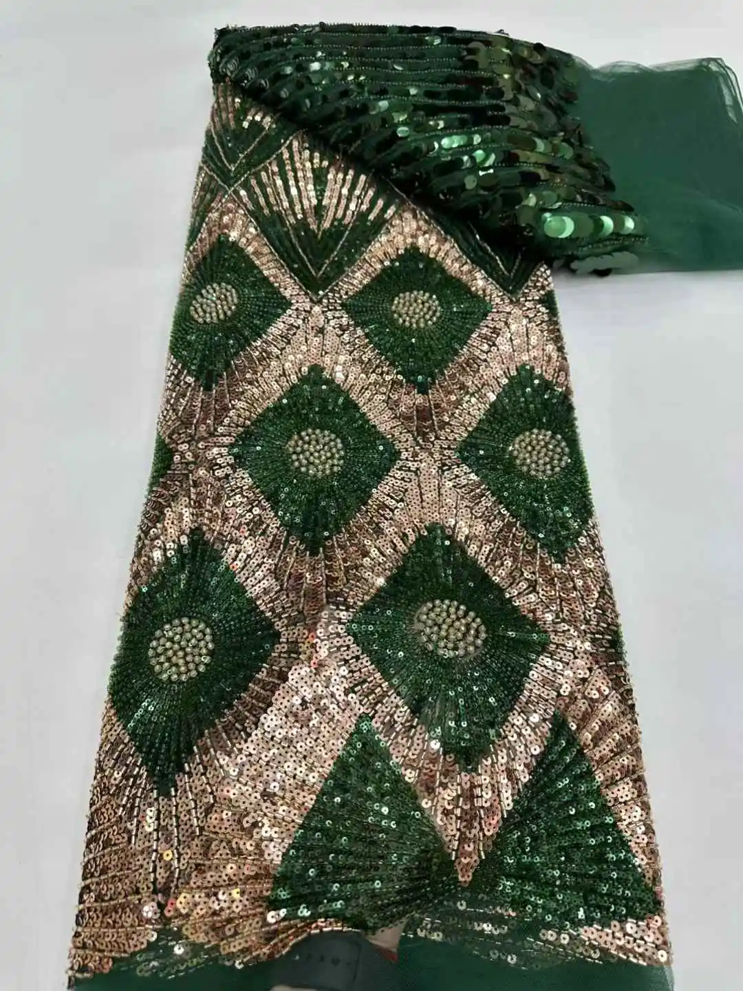 Wholesale African Lace Fabric 2026 High Quality Nigerian French Tulle Lace Fabric Luxury Bead Sequin for Wedding Party Dress Sew