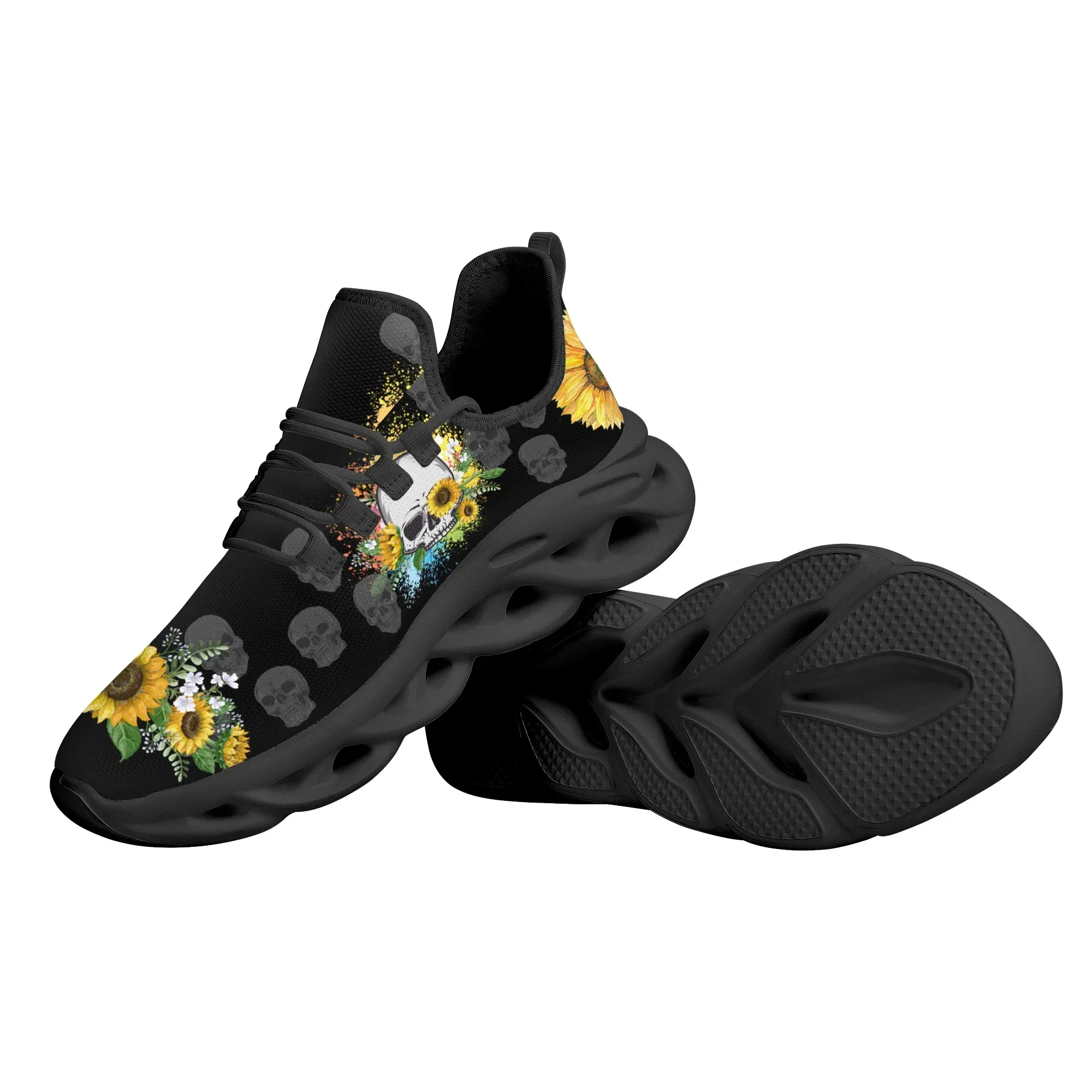 Sunflower Skull Flat Casual Shoes Outdoor Adult Students Sports Fitness Running Shoes High Quality Lightweight Sneakers Zapatos view 5
