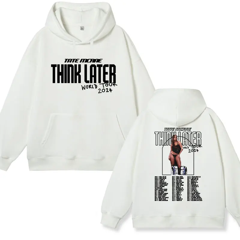 Rapper Singer Tate Mcrae Graphic Hoodie Male The Think Later World Tour 2024 Fashion Sweatshirt Casual Harajuku Pullover Men's