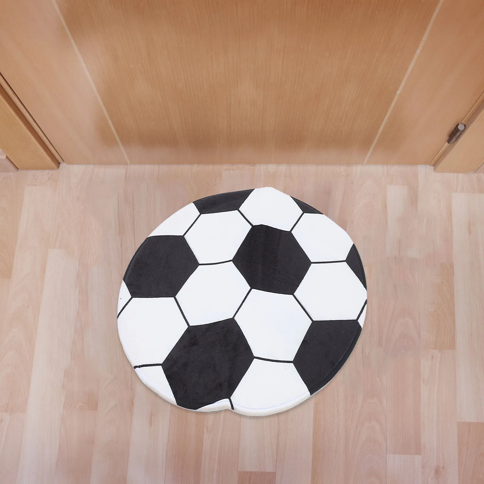 

Soccer Rug for Round Decorative Football Carpet Mat Stylish Sports Theme Indoor Outdoor Floor Rug Easy to Clean