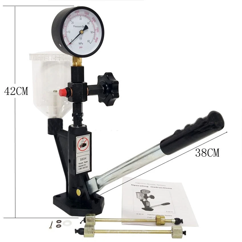 

S60H Diesel Fuel Common Rail Injector Nozzle Tester Hand Pump With Metal Base