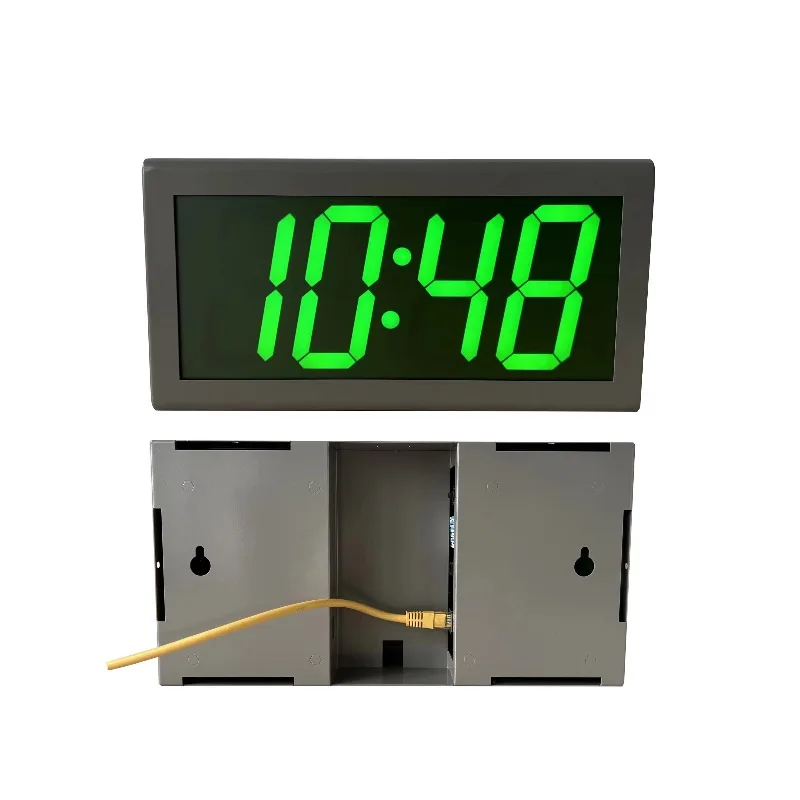 4-Inch 4-digit green LED network clock, NTP synchronization, automatic daylight saving time adjustment
