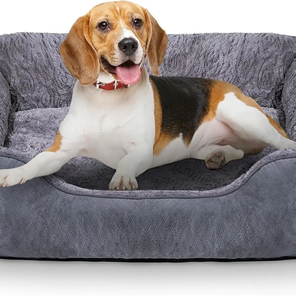 

Dog Bed for Small Dogs Washable, Super Soft Durable Cat Bed, Warming Soft Calming Puppy Bed Pet Bed with Anti-Slip Bottom, Grey,
