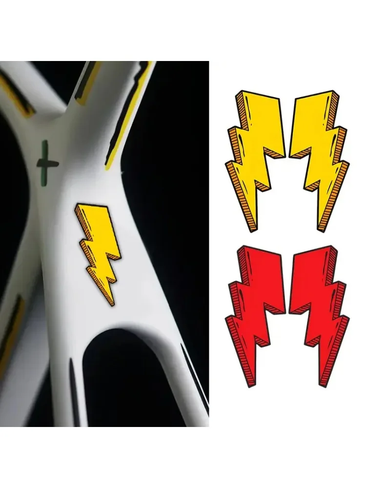 AliExpress NONE 1 Pair Left & Right Lightning Bolt Stickers Waterproof Vinyl Decal for MTB Road Bicycle Frame Top Tube Helmet Motorcycle Decor