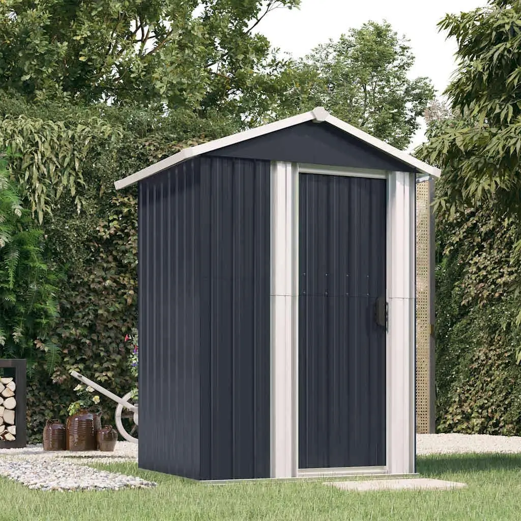 Anthracite Garden Shed Galvanized Steel Outdoor Storage 49.6