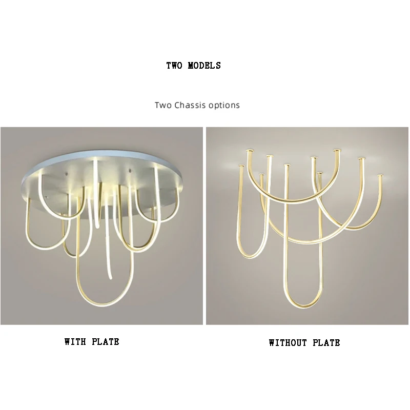 LED Modern Minimalist Lamp Art U Shape Ceiling Light Home Decor Ceiling Chandelier Lighting Lamparas De Techo for Living Room