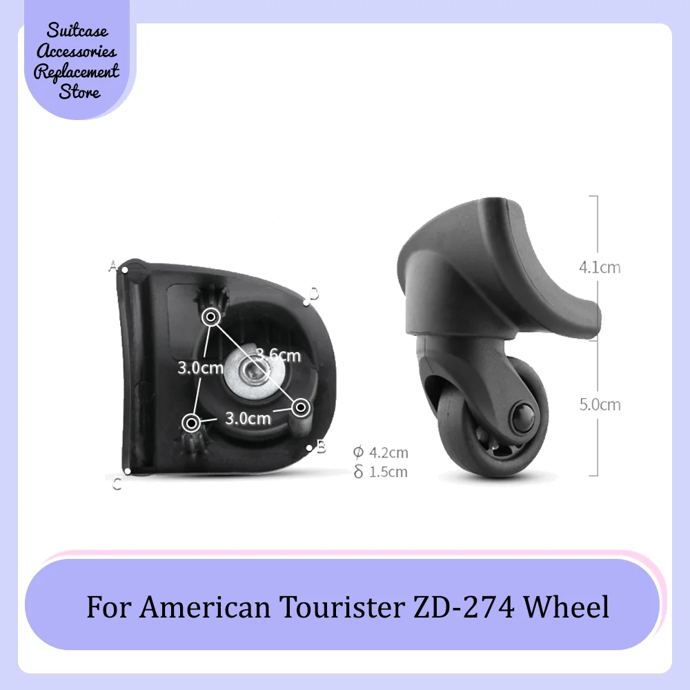 

For American Tourister ZD-274 Universal Wheel Replacement Suitcase Smooth Silent Shock Absorbing Durable Wheel Accessories Wheel